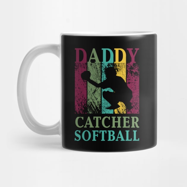 Daddy Softball Catcher Shirt Fathers Day Papa Gifts by Curryart